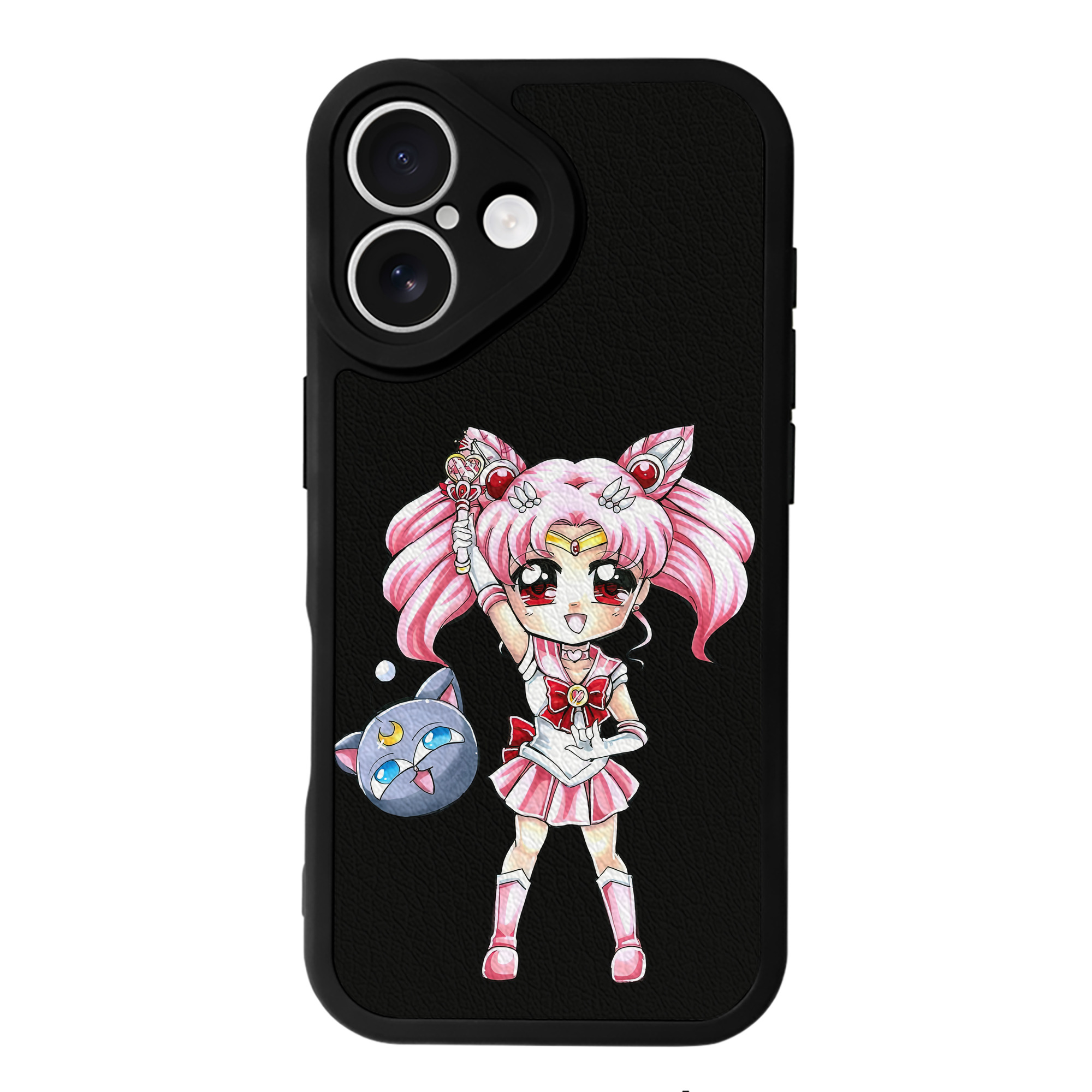 （画像用） 美少女戦士セーラームーン ちびうさ Sailor Moon Chibiusa Tsukino Usagi Small Lady Serenity 【iPhone 16シリーズ対応】シリコンスマホケース（レザー調） 材質：シリコン